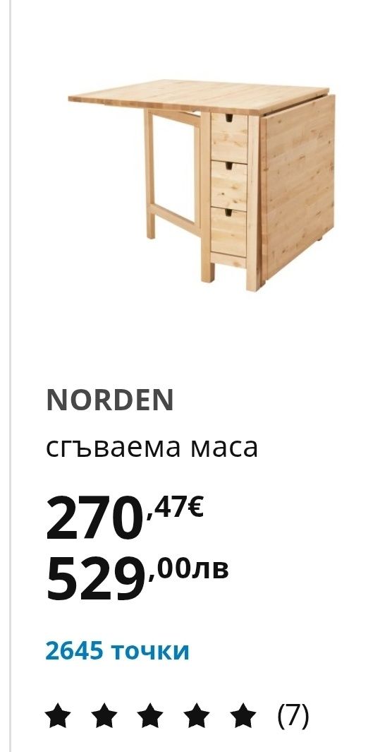 Сгъваема маса Икеа