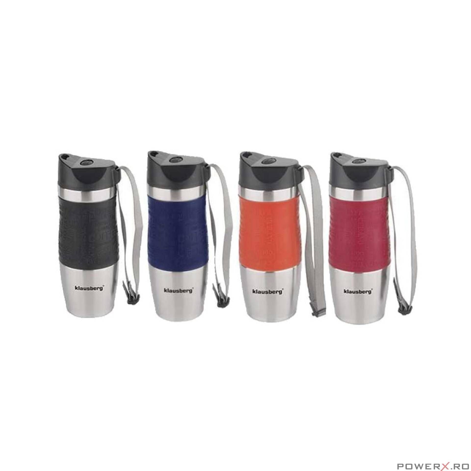 Termos din inox, negru, capacitate 380ml, Klausberg
