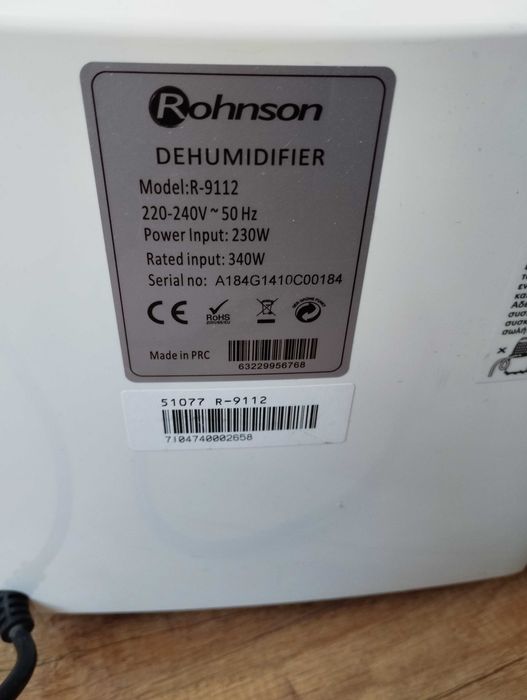 Влагоуловител Rohnson R-9112 до 12 литра на ден