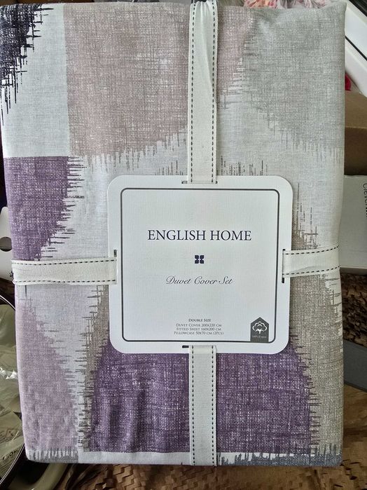 Lenjerie pat noua, English Home, finet, Damasc, noua