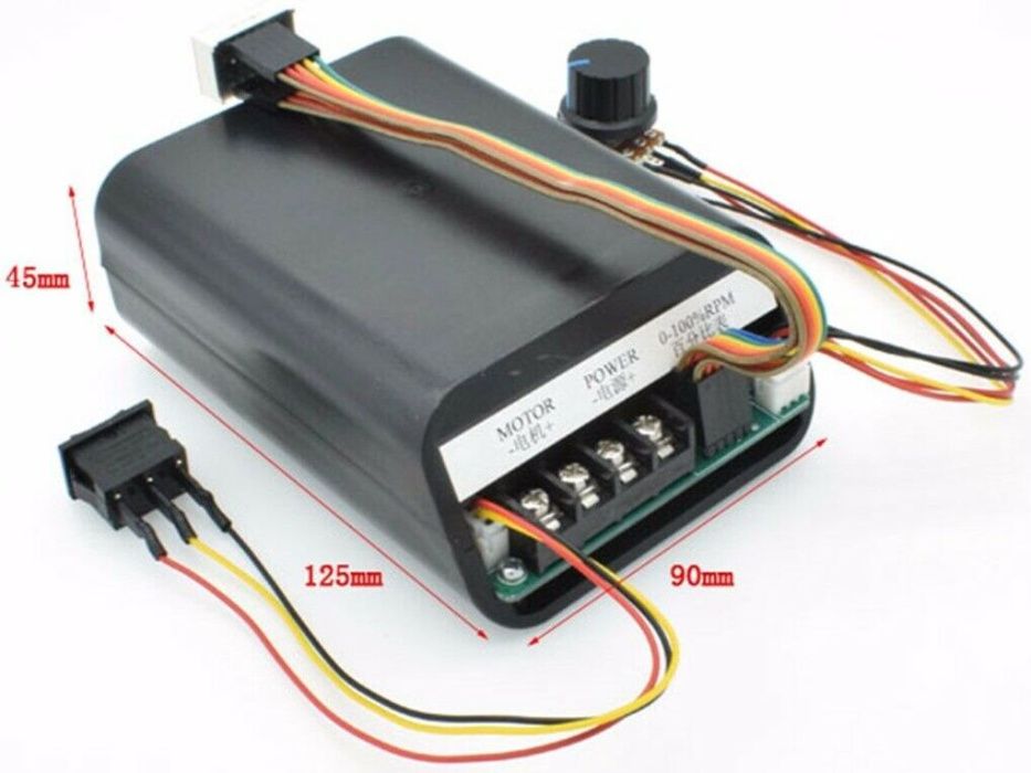 Variator turatie PWM 60A DC10-55V schimba sens, cu VENTILATOR! Nou!