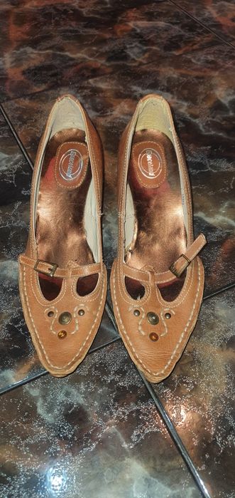 Pantofi piele naturala,model oriental - NOI