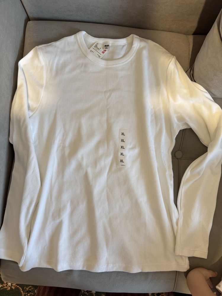 лонгслив белый uniqlo