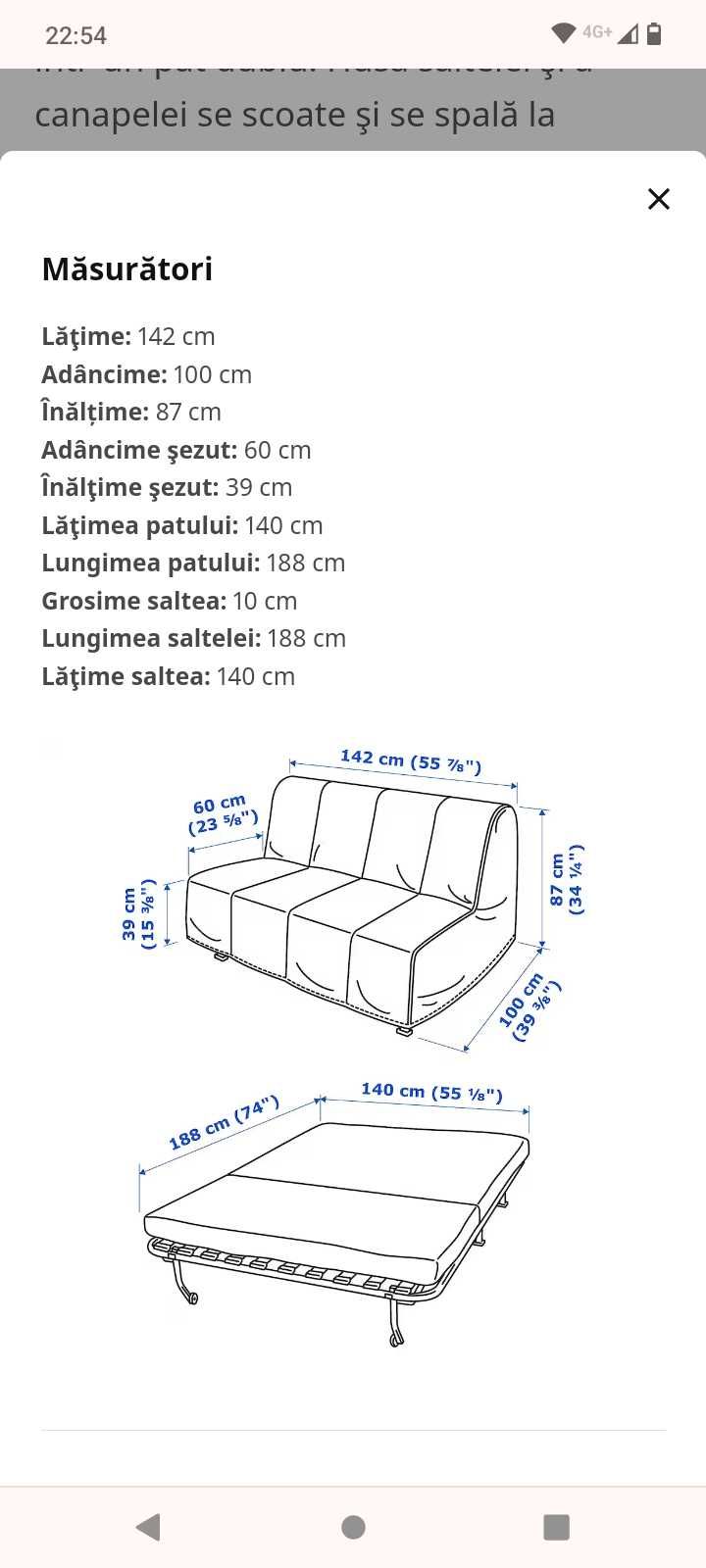 Canapea Lycksele Ikea 1000Ron