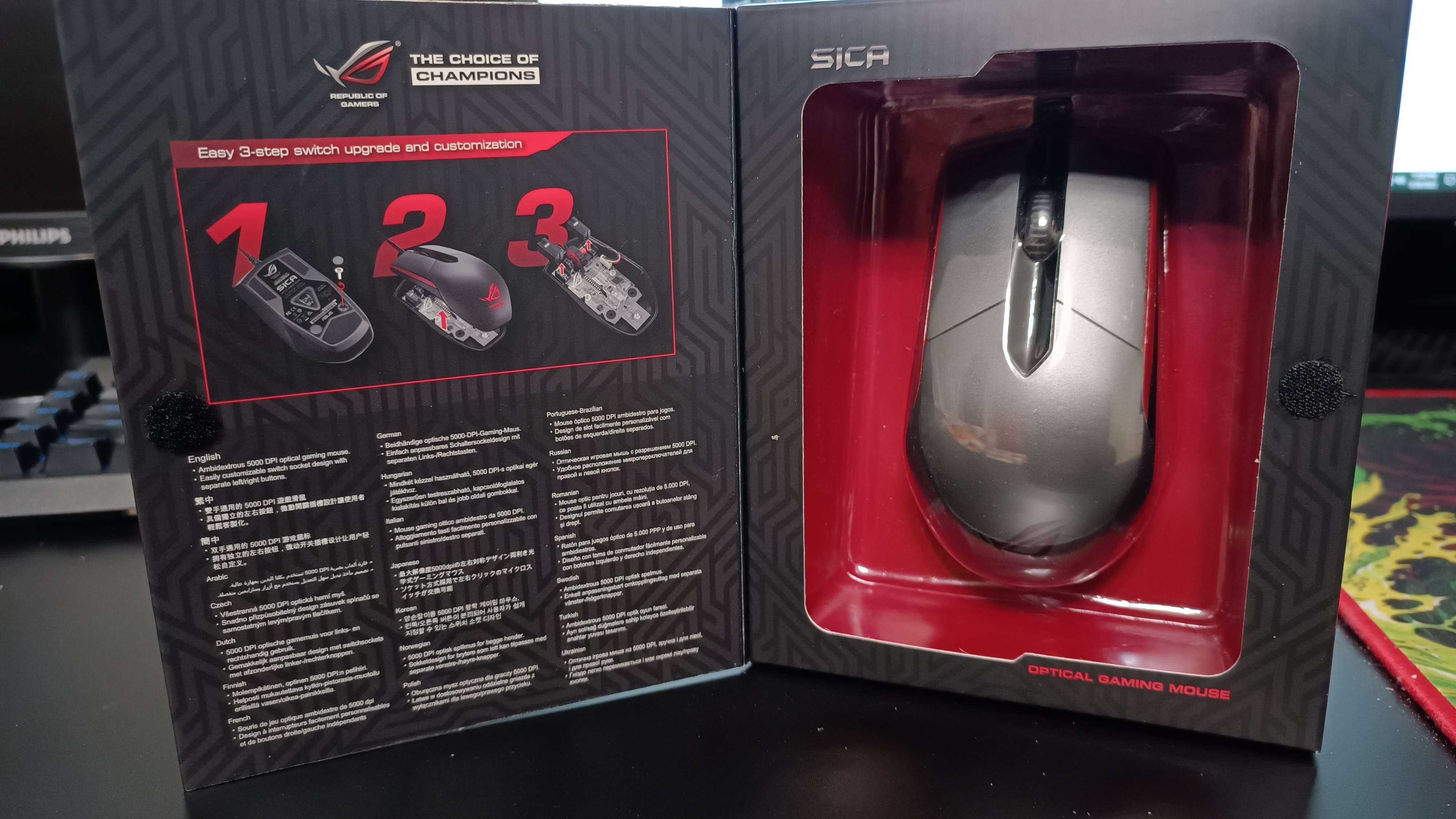 Mouse gaming ASUS ROG Sica, Negru