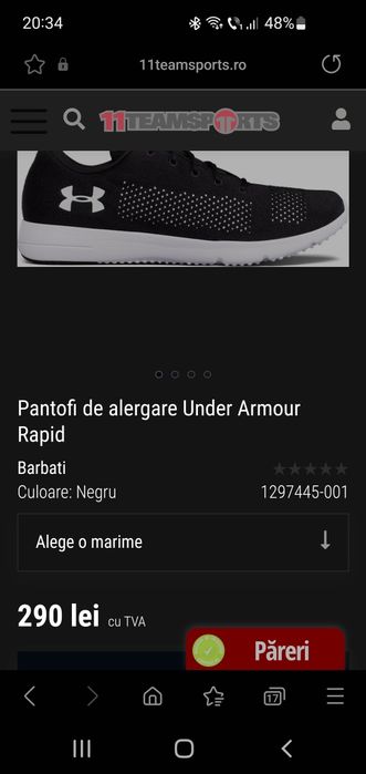Adidas Under Armour Rapid folositi 38.5 alergare sala