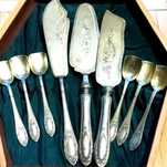 Set  lingurite si spatule  din argint masiv  romania