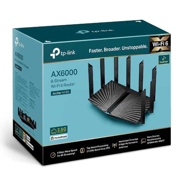 Archer AX80 AX6000 8-поточный маршрутизатор Wi-Fi 6 с портом 2,5G