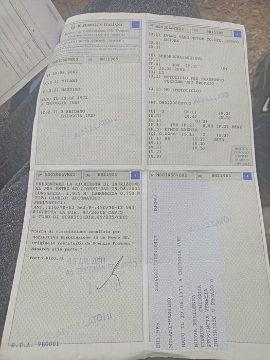 Scuter kymco motor 150