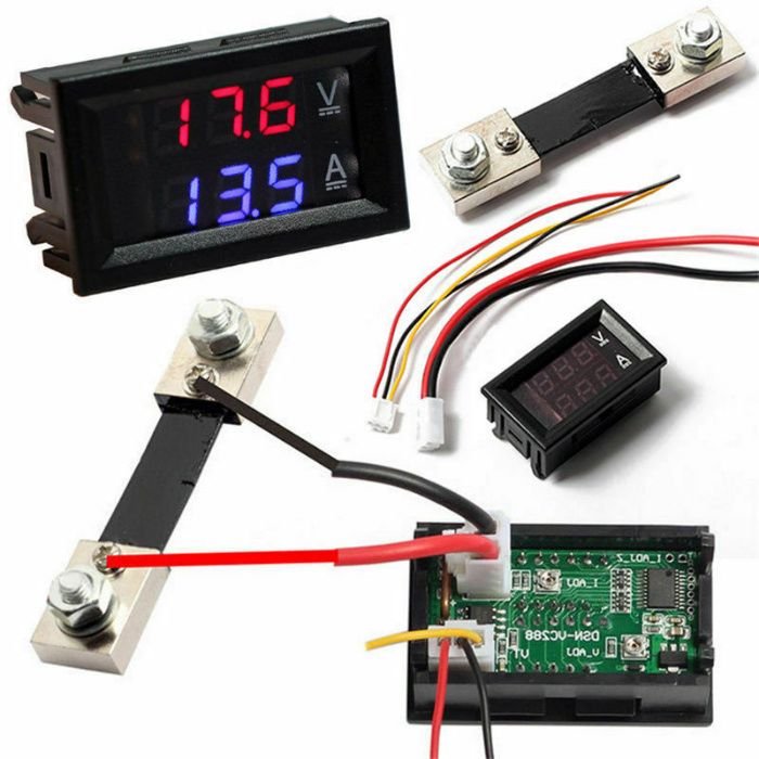 Voltmetru Ampermetru DC Voltampermetru de panou 0-100V 10A 50A 100A