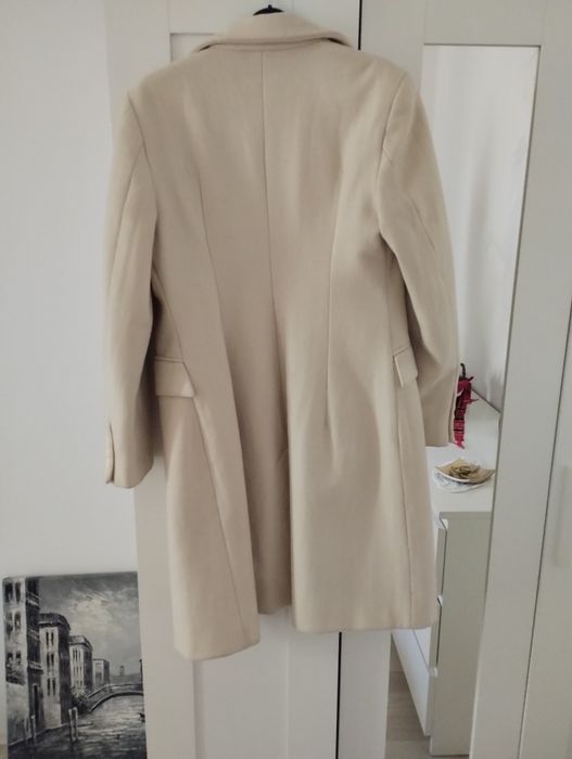 Palton lana crem