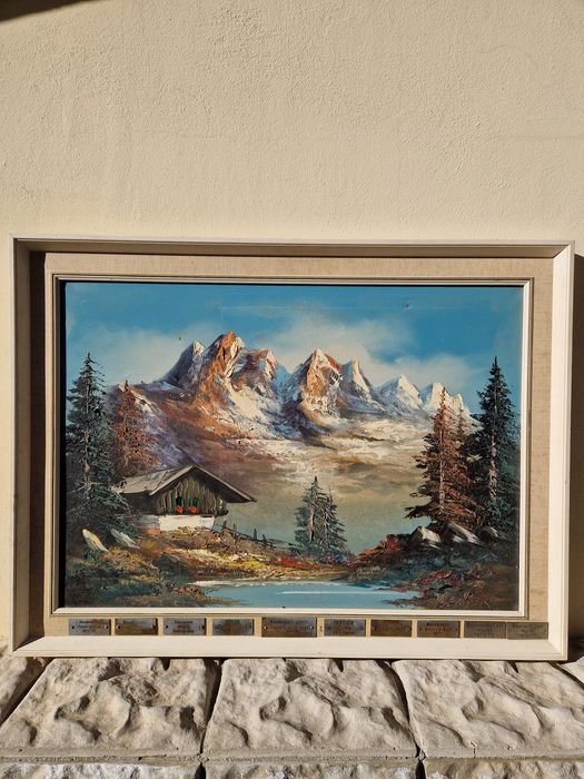 Уникална антикварна авторска картина масло върху платно