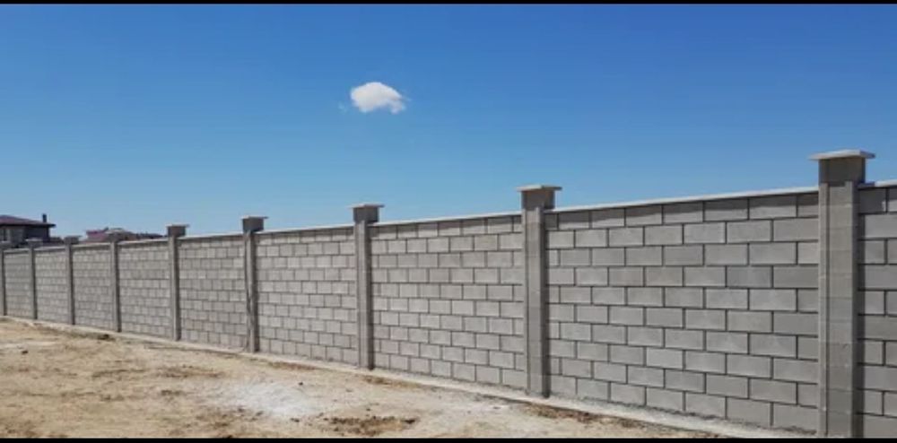Заборы из блоков, колонны, ворота и прочие строительные работы. Алматы