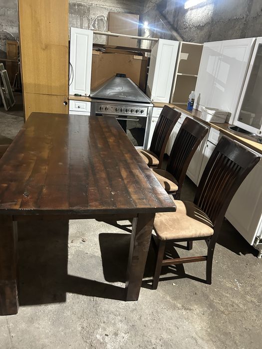 Дъбова маса с 6 стола