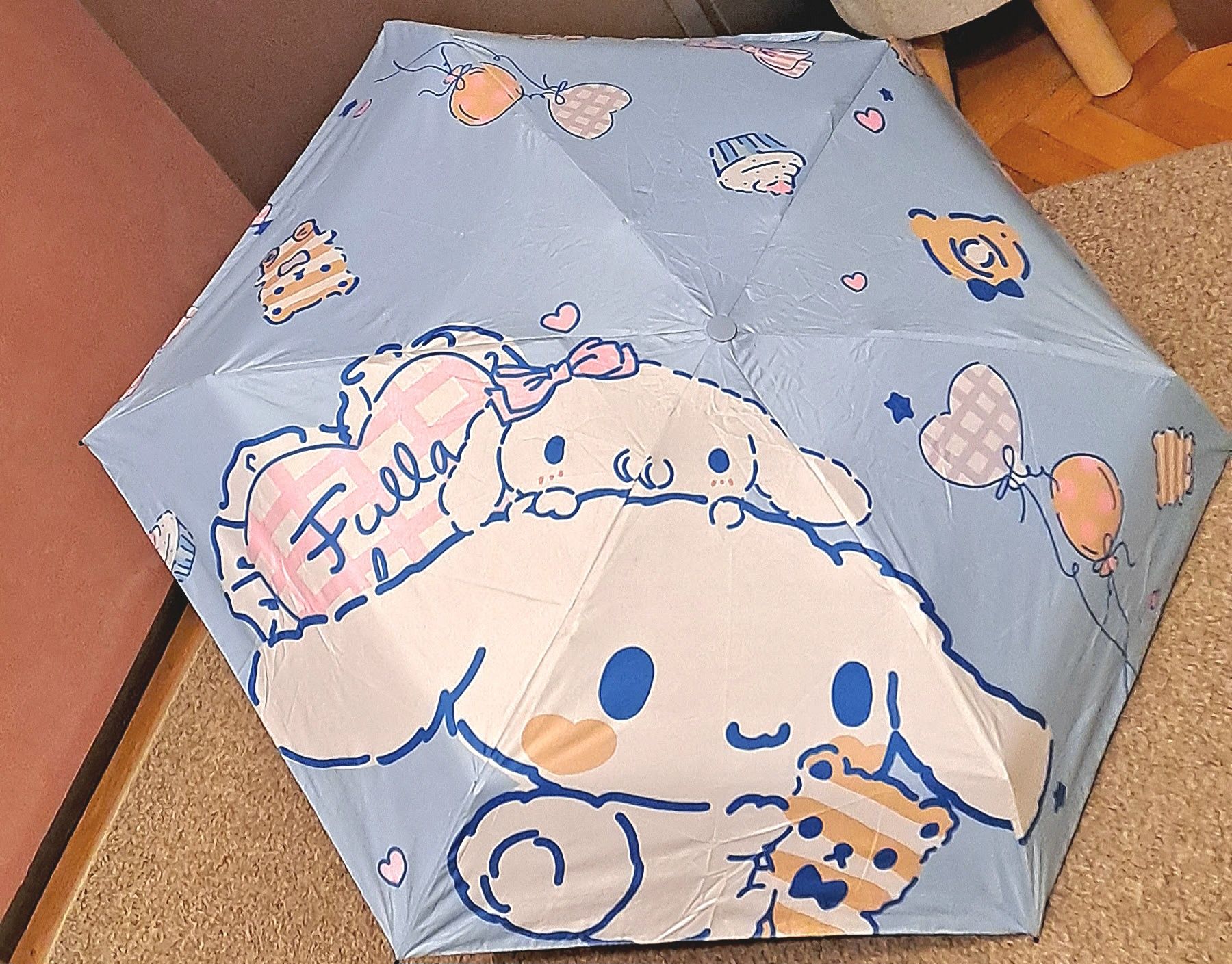 Umbrelă ploaie cu Cinnamoroll Umbrelă Cinnamoroll sanrio bleu umbrelut