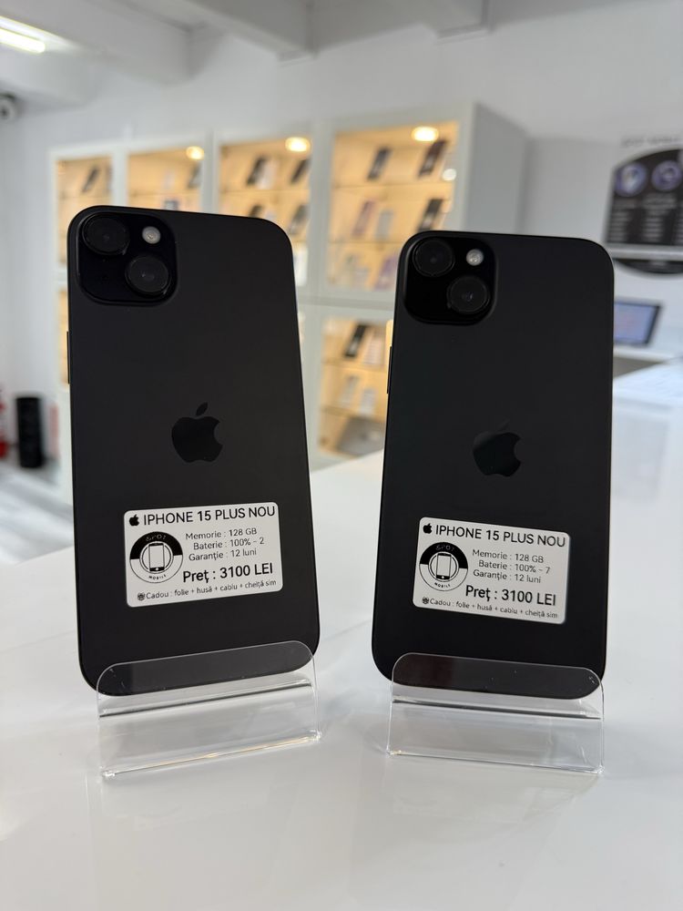  iPhone 15 Plus 128 gb black ! NOU ! Garantie 12 luni + cadou