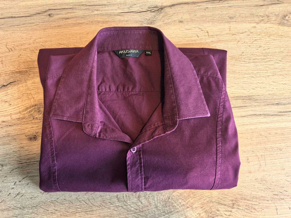 Мъжка бордо риза с дълъг ръкав, slim fit, размер L