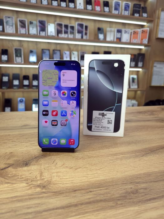 iPhone 16 Pro Max White 256Gb - Sanatate bat. 96% - Garantie 12 luni
