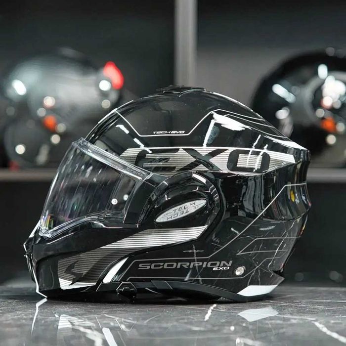 Модуларна Каска - Scorpion Exo-Tech Evo Traveller Black-White