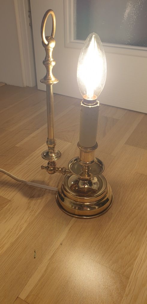 Lampa veioza sfesnic vintage colectie bronz alama Belgia 1940