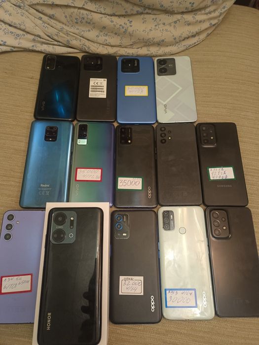 Смартфоны орро, vivo, Samsung,  Xiaomi