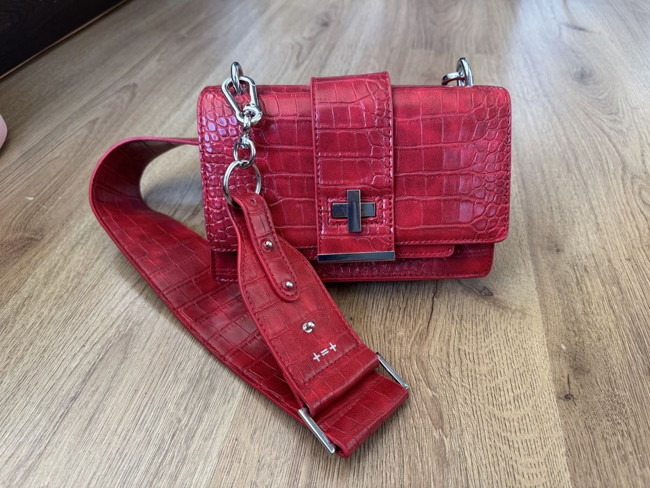 Червена чанта с дълга дръжка Jennyfer x Léna Situations