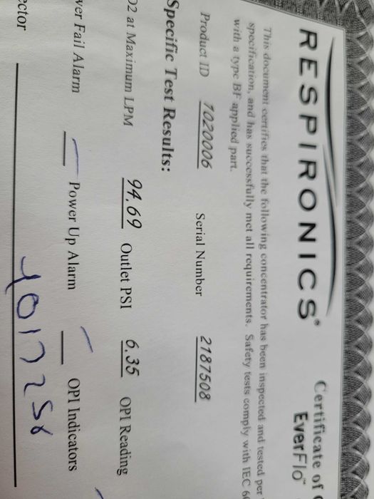 Concentrator Oxigen Philips Respironics Everflo