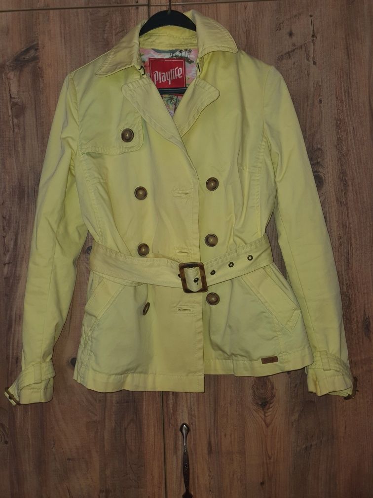 Късо пролетно  шлиферче Playlife-лимонено жълт цвят