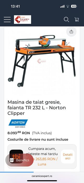 Mașina tăiat faianță norton clipper 120 cm