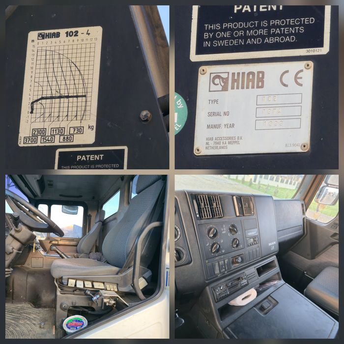 Camion 4x2 MAN Steyr 4x2 basculabil cu macara HIAB 102