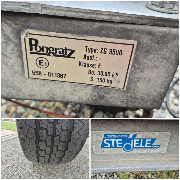 Trailer/Platforma Auto Pongratz 2000kg/an 2019 rabatabil 4,1m Lungime
