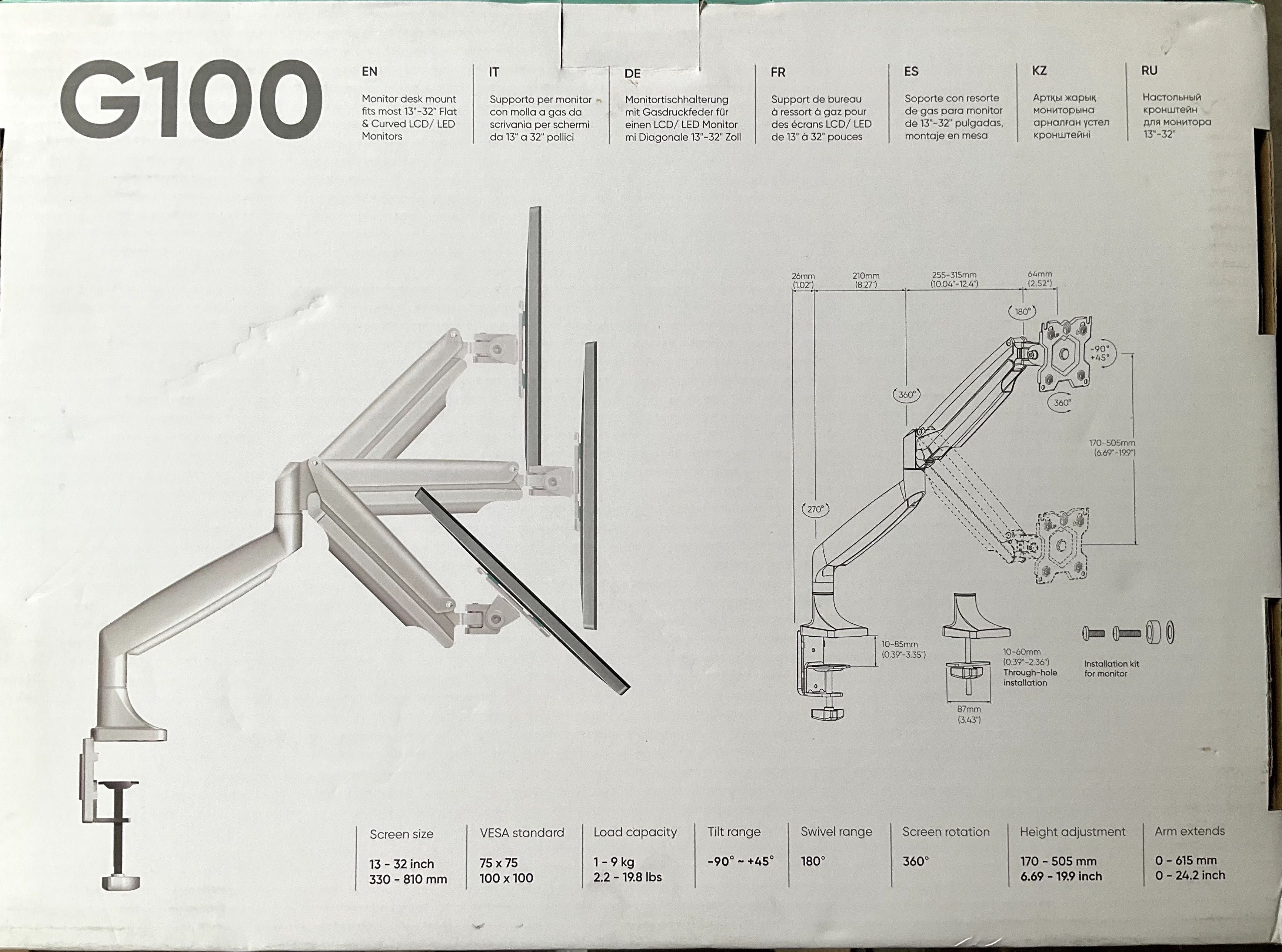 ONKRON G100, кронштейн под монитор