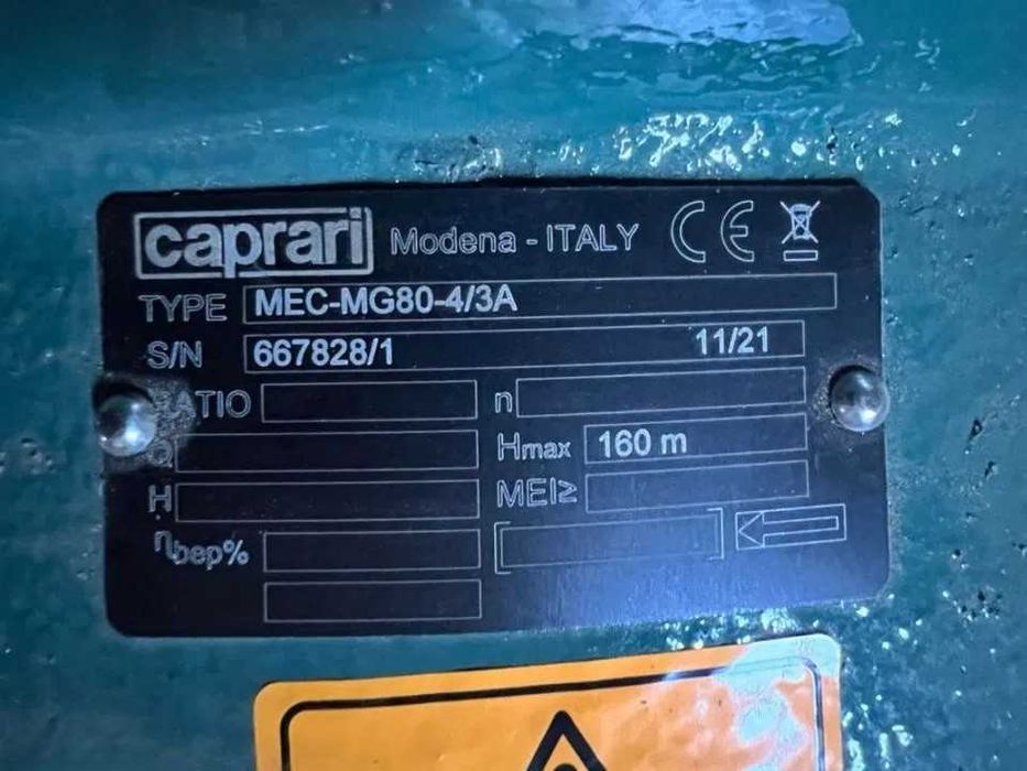 Pompa irigatii Caprari MEC MG80 4/3A (65 - 110 Hp)  Noua + Video