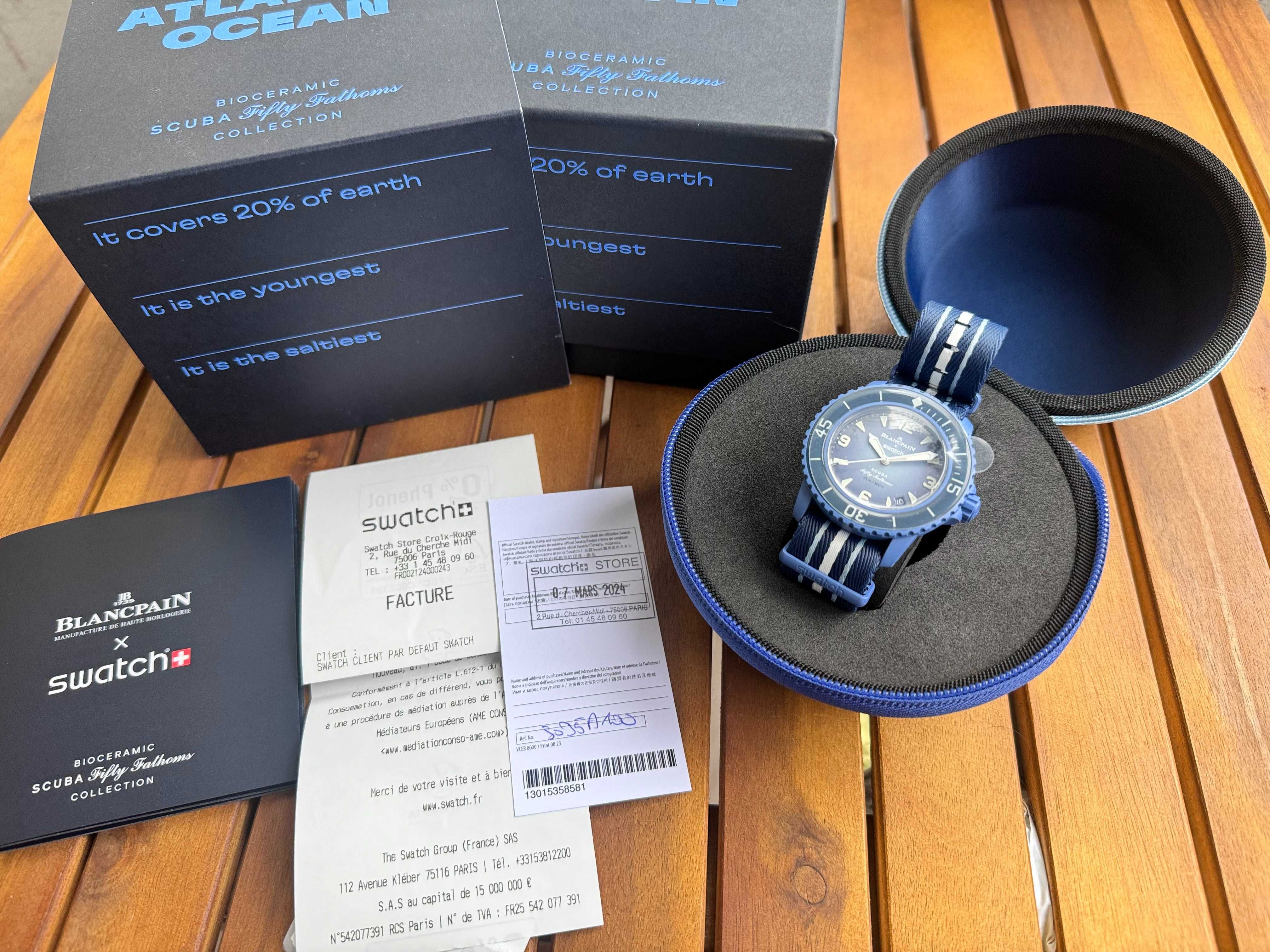 ATLANTIC OCEAN Blancpain FIFTY FATHOMS НОВ, неупотребяван!