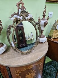 Прекрасно антикварно френско бронзово огледало