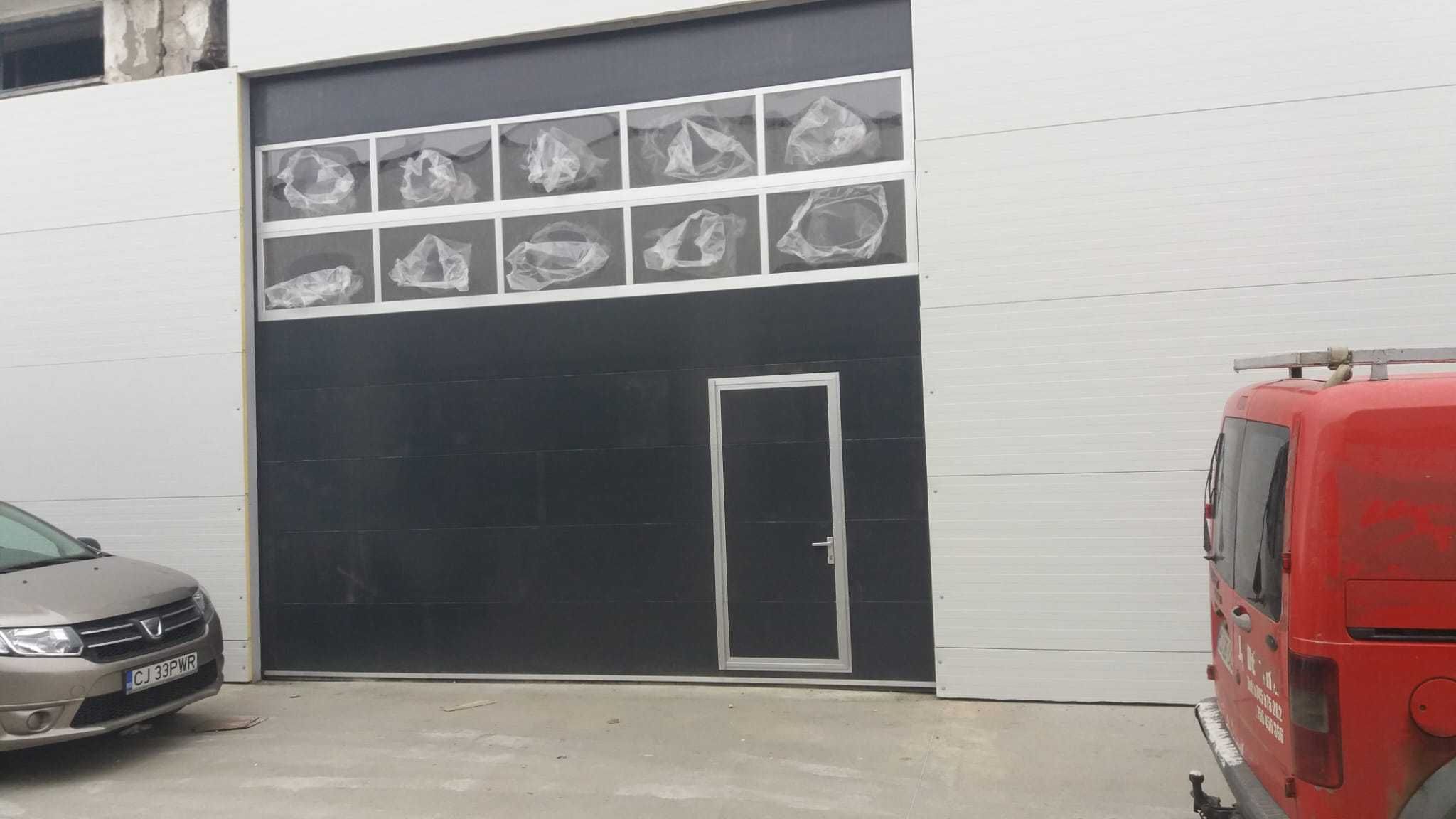 uși de garaj secționale culoare maro