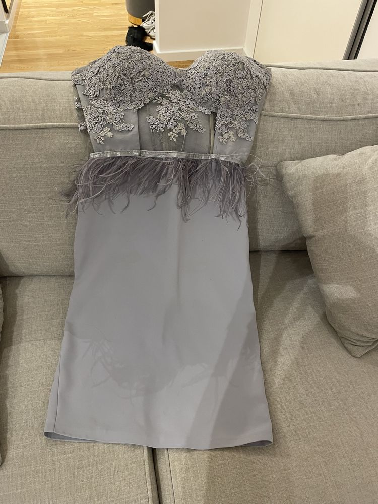 Rochie dantela si pena Ana Radu, Cristallini, Marquise, Nissa