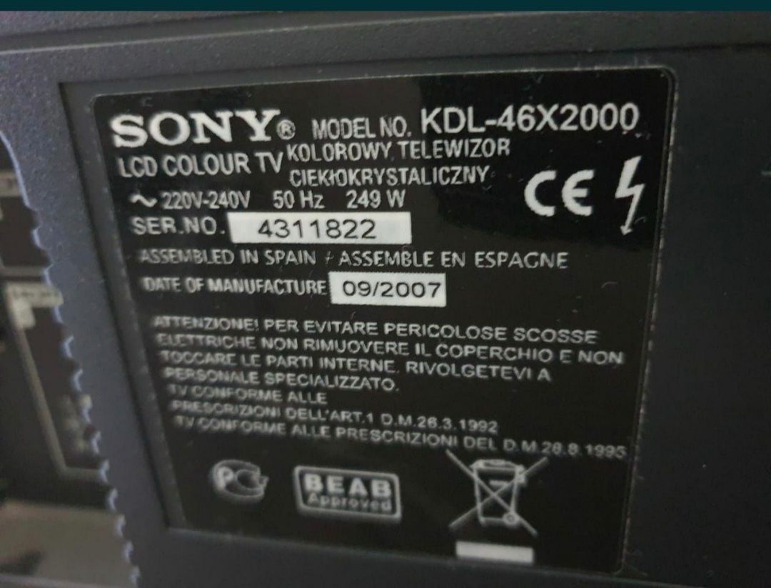 Продам телевизор SONY