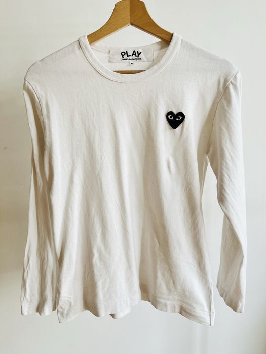 Bluza alba Comme des Garçons cu maneca lunga