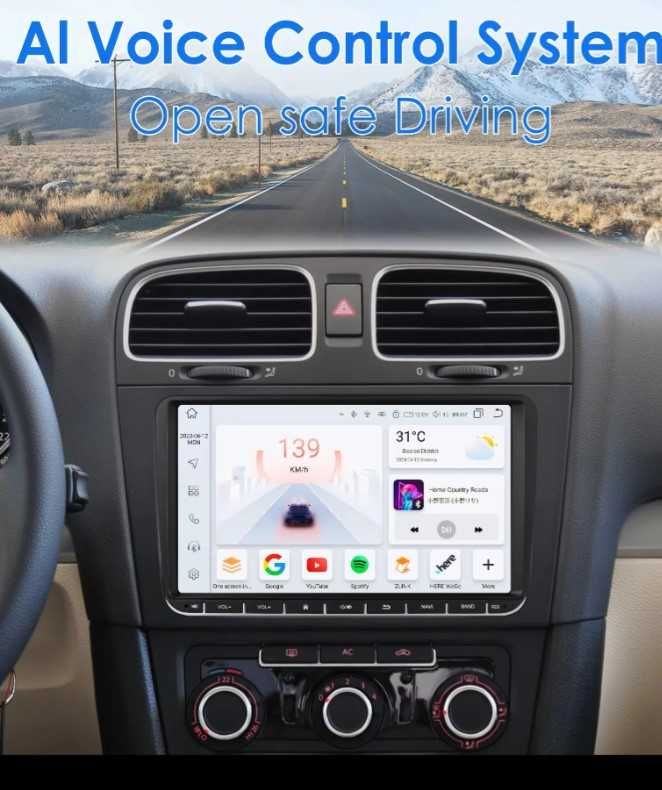 Мултимедия 9″ Volkswagen Android 15 4GB RAM 64GB, ROM, Размер: 9 инча