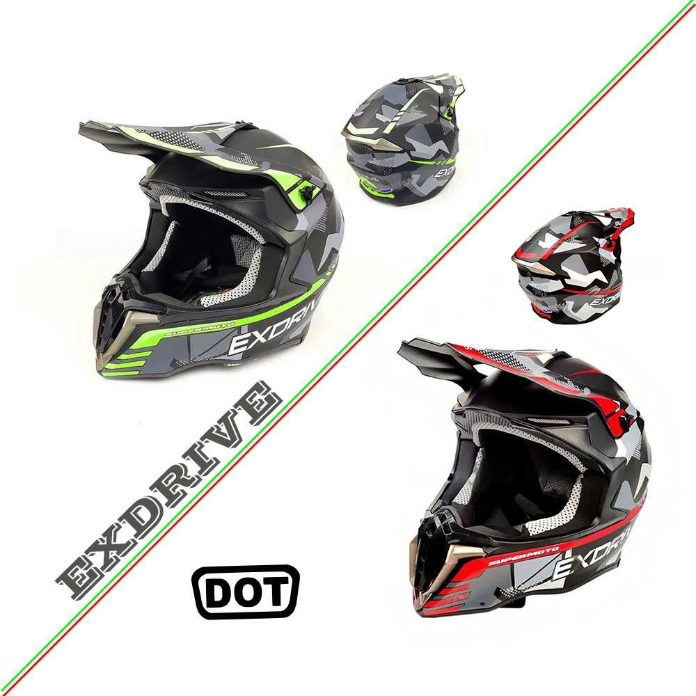 Кросова каска EXDRIVE, Full Face, DOT, Size: XL - Вело, Мото, Скутер