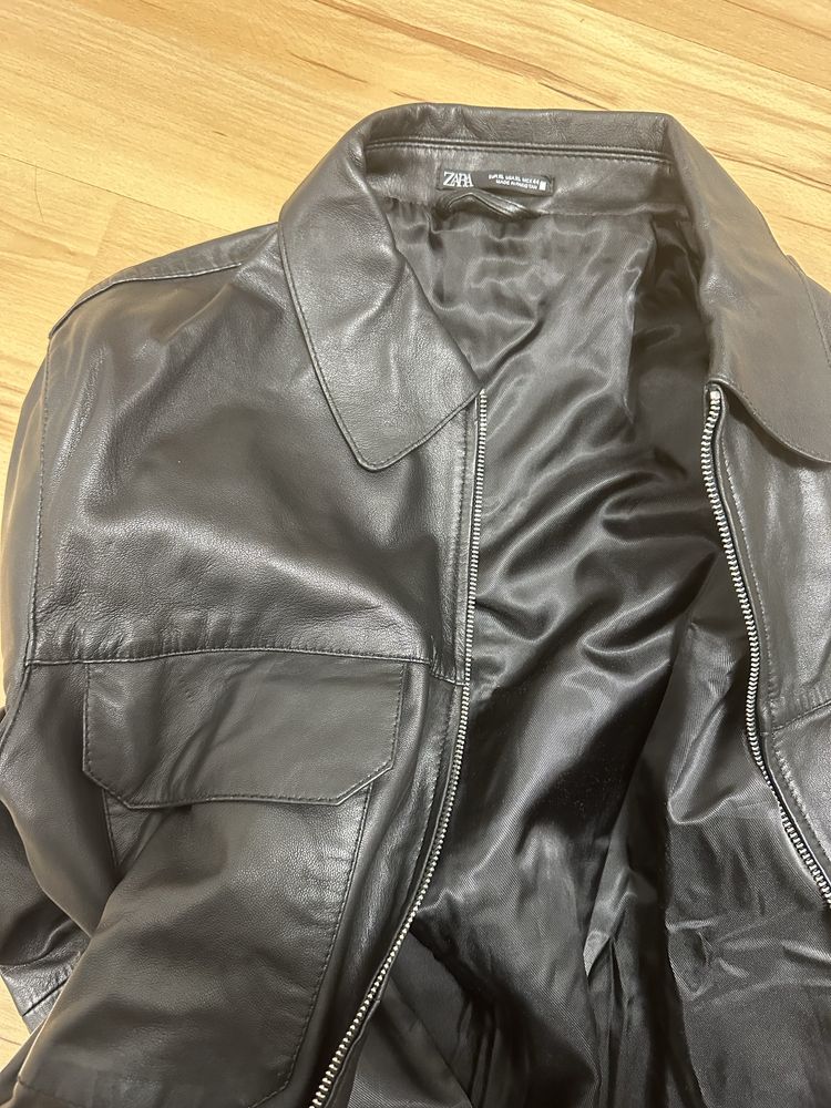Мъжко яке от естествена кожа Zara XL