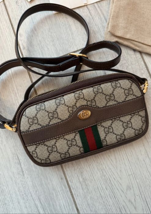 Vand geanta Gucci Mini Ophidia GG Bag Brown
