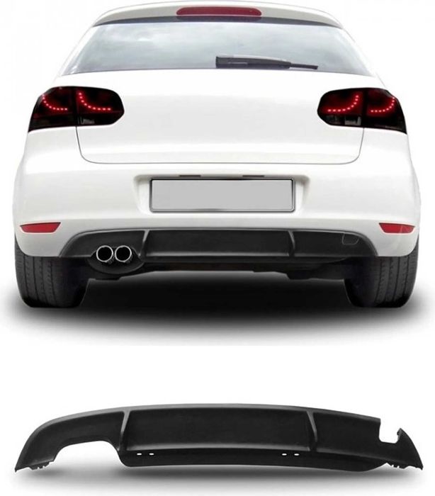 Дифузьор Голф 6 Заден Дифузер ЧЕРЕН Мат VW Golf 6 Mk6 Лип нож