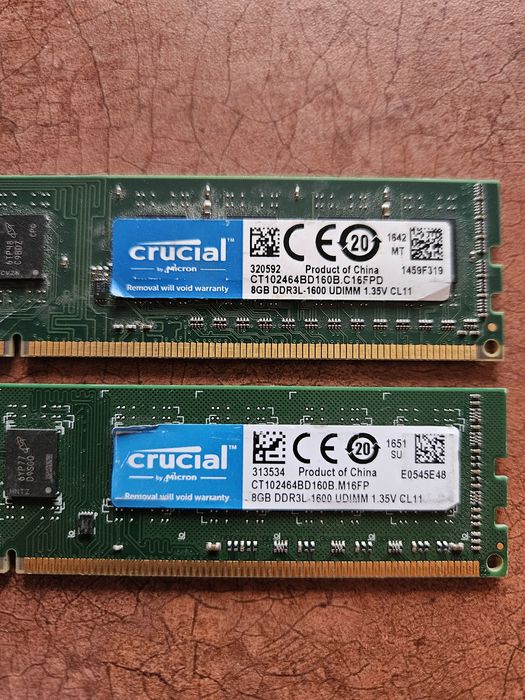 Kit memorii 2x 8GB DDR3 1600Mhz Crucial dual channel