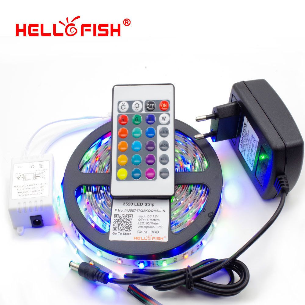 LED лента цветна RGB - 5 метра водоустойчива с дистанционно управление