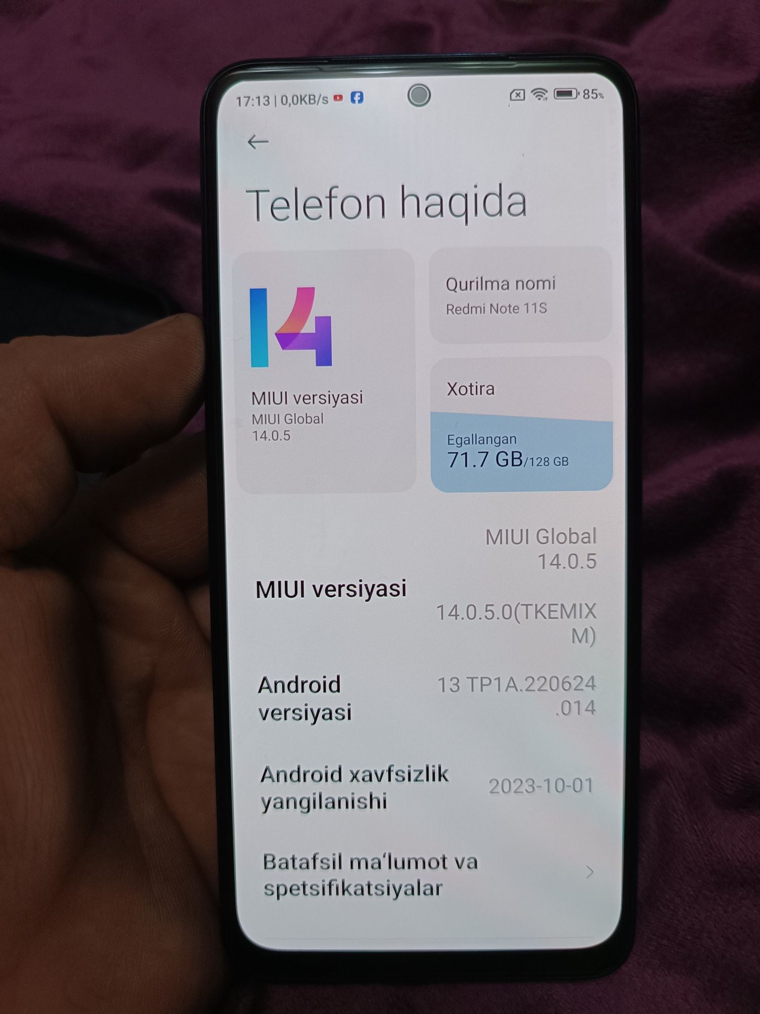 Redmi not 11 S   8+8/128