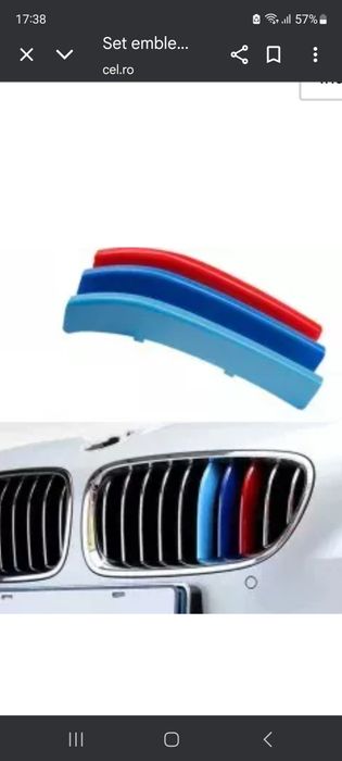 Set emblema ornament plastic grila fata BMW MPower Seria 5 F10 F11