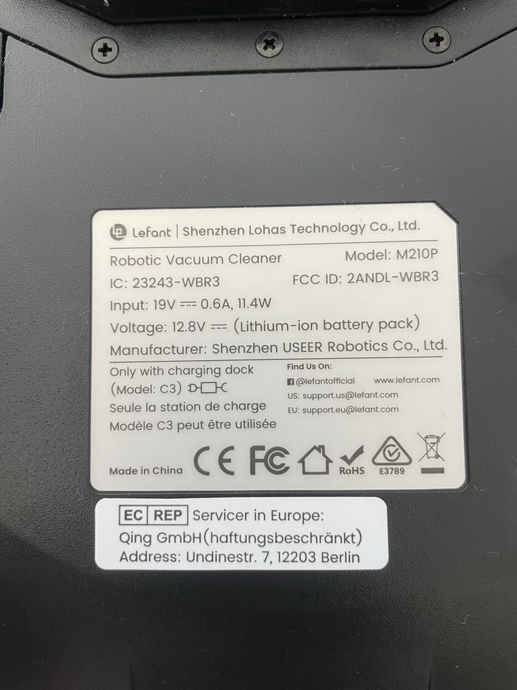 Прахосмукачка робот Lefant M210P, 56dB