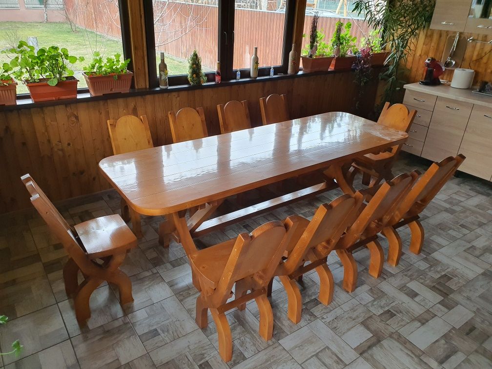 " Mobilier Gradina" set masa + 10 scaune (masa cu scaune)